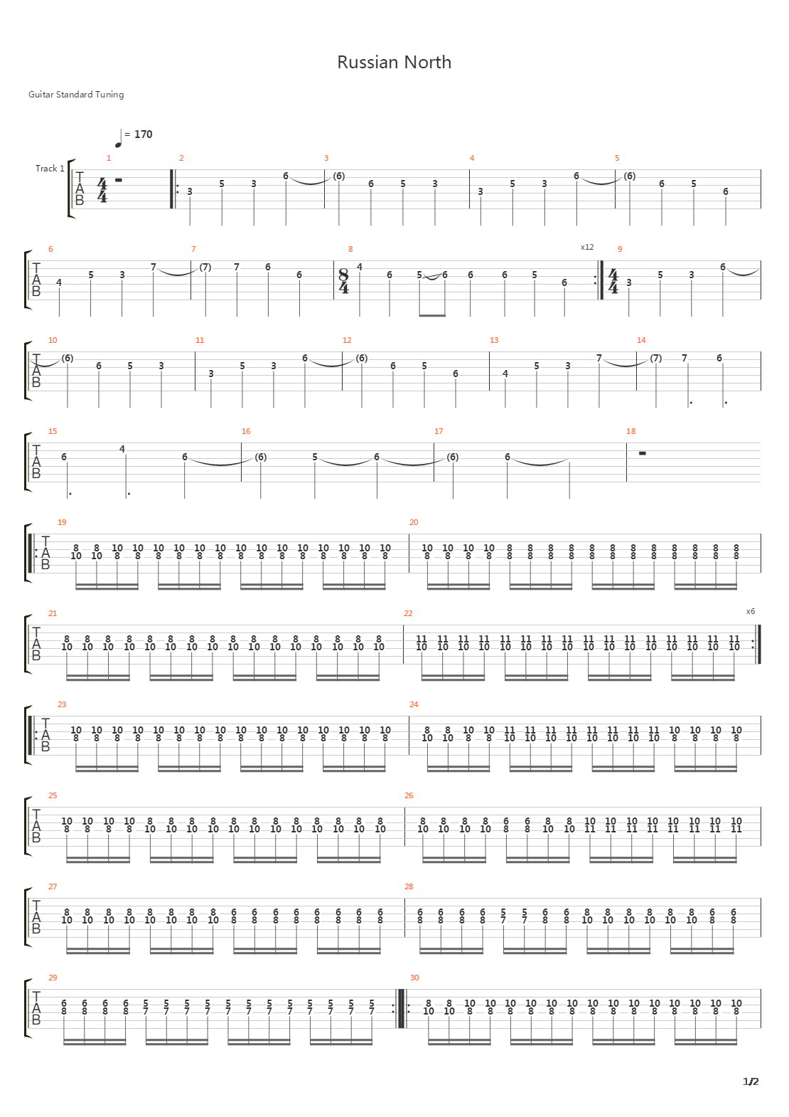 Russian North吉他谱