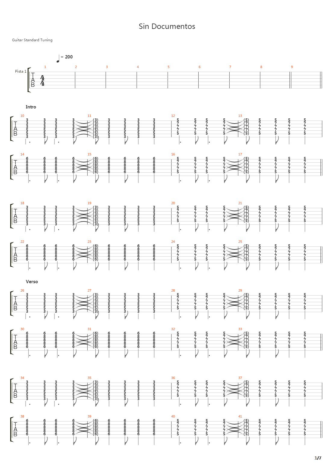 Sin Documentos吉他谱