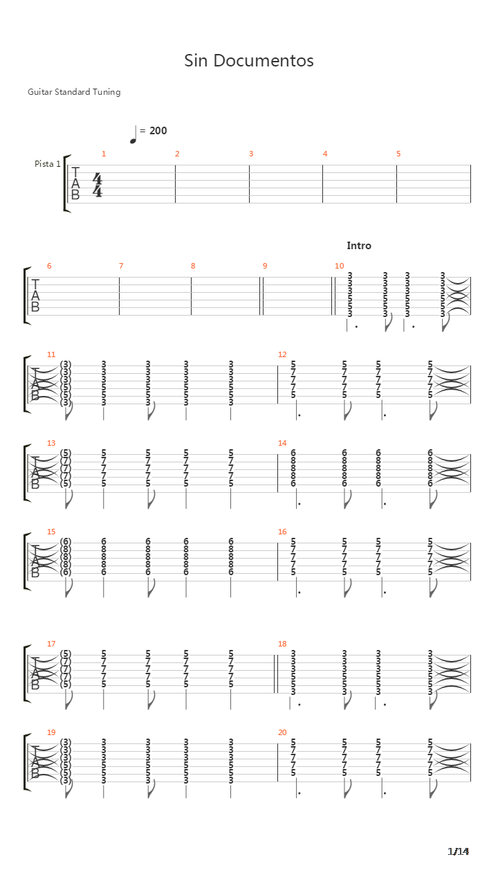 Sin Documentos吉他谱
