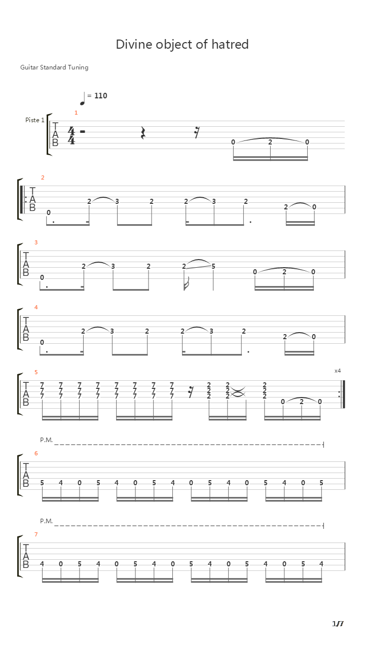 Divine Object Of Hatred吉他谱