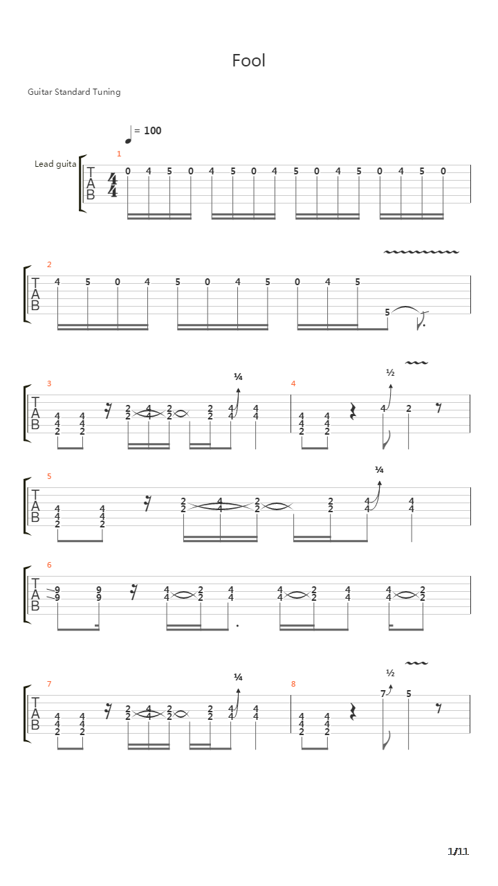 Fool吉他谱