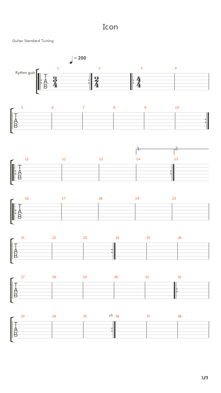 Icon吉他谱