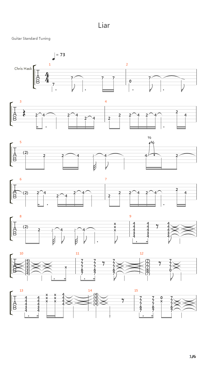 Liar吉他谱