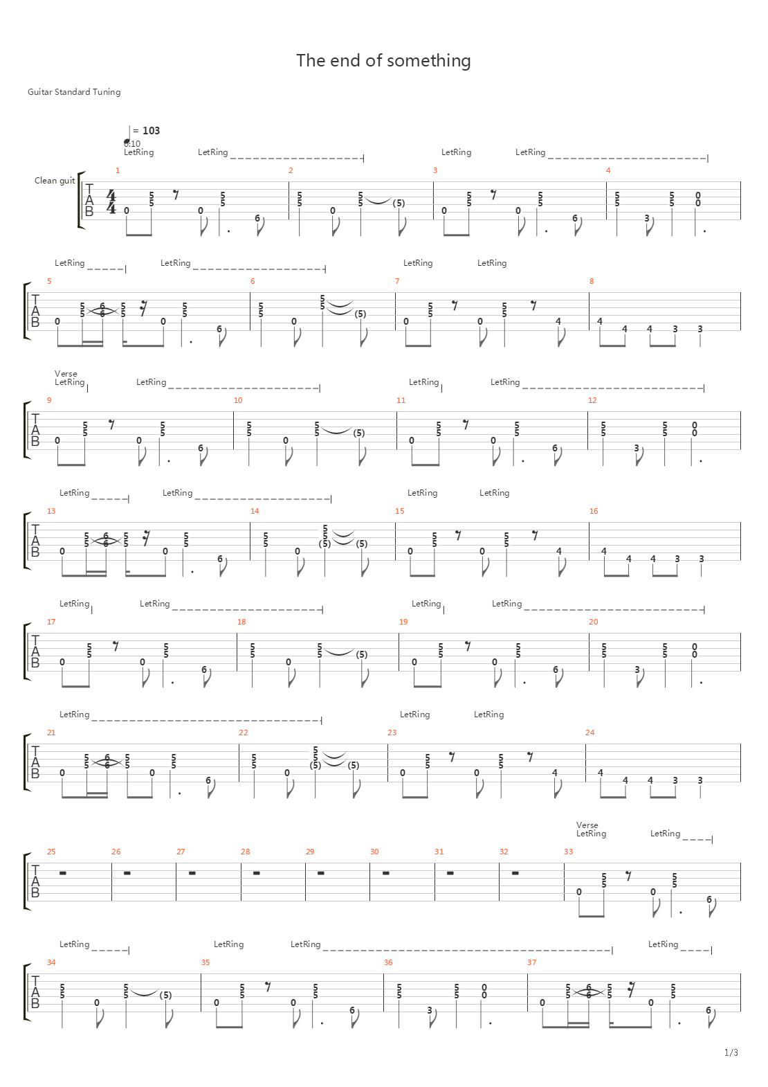 The End Of Something吉他谱