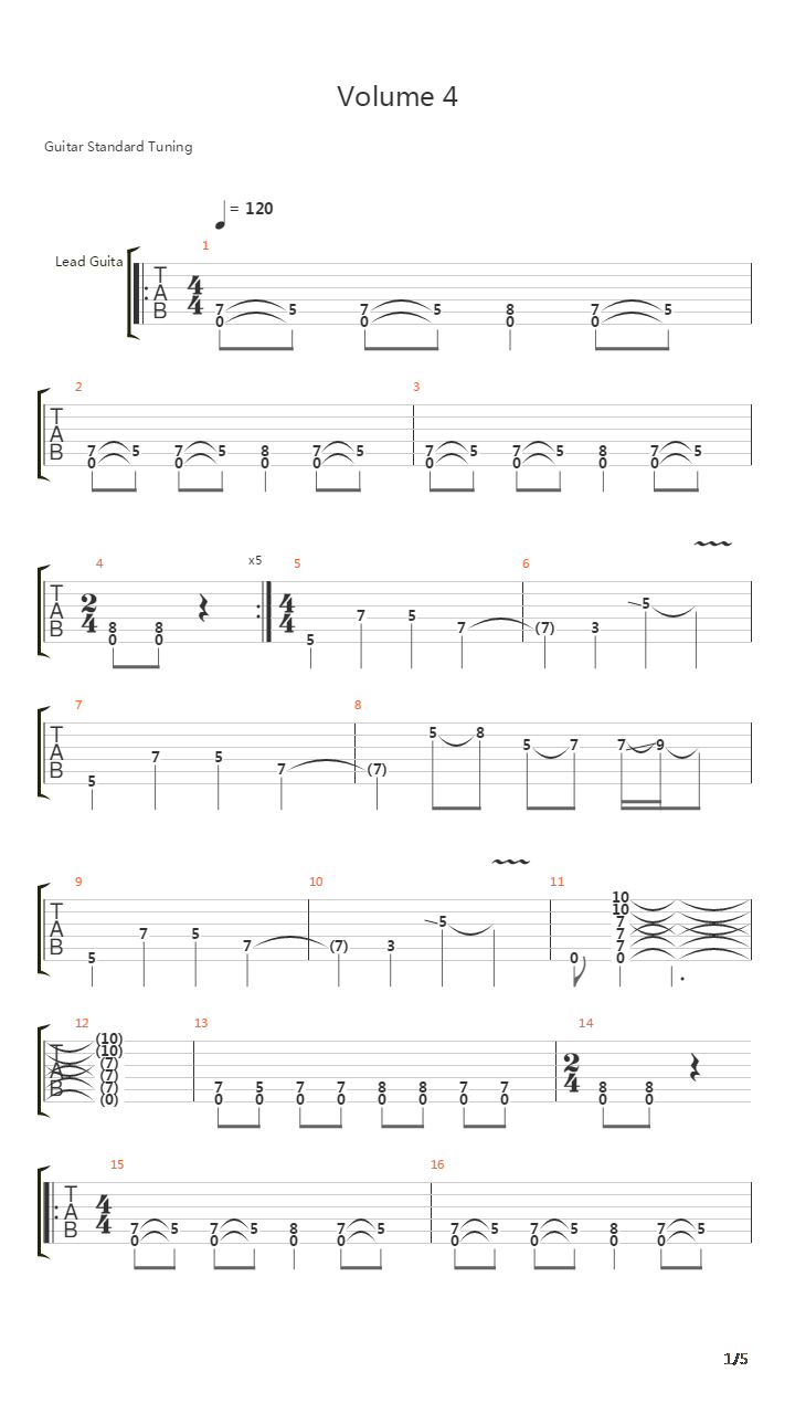 Volume 4吉他谱