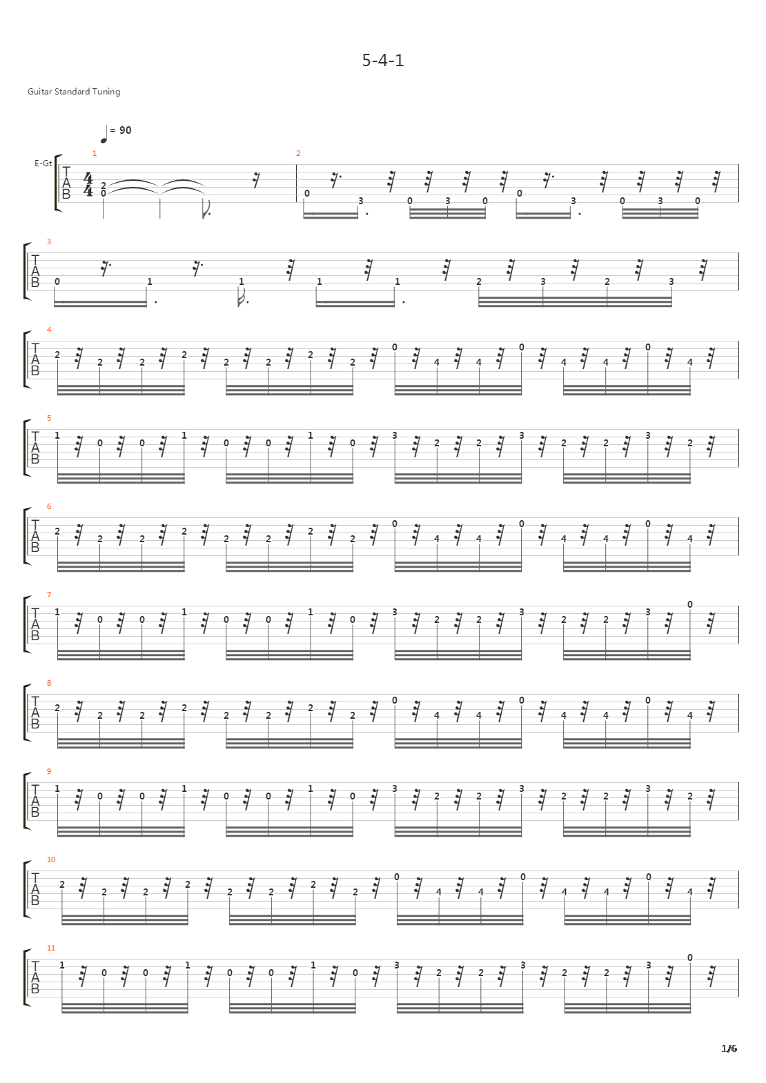 5-4-1吉他谱