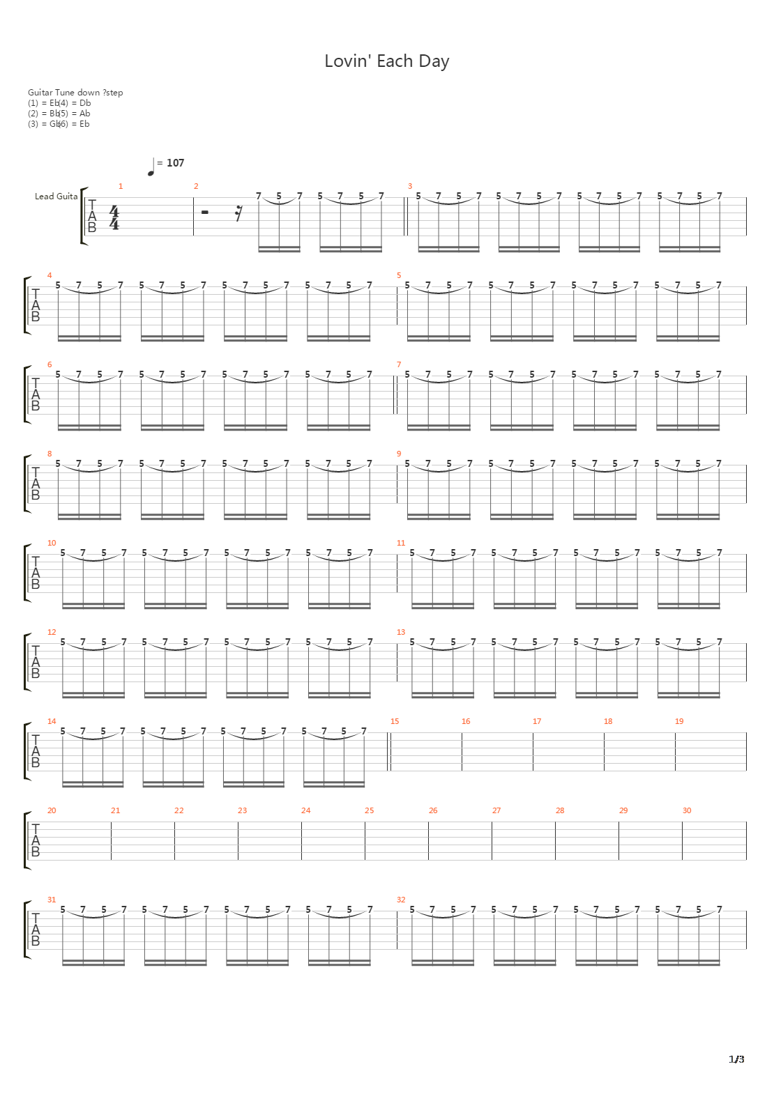 Lovin Each Day吉他谱