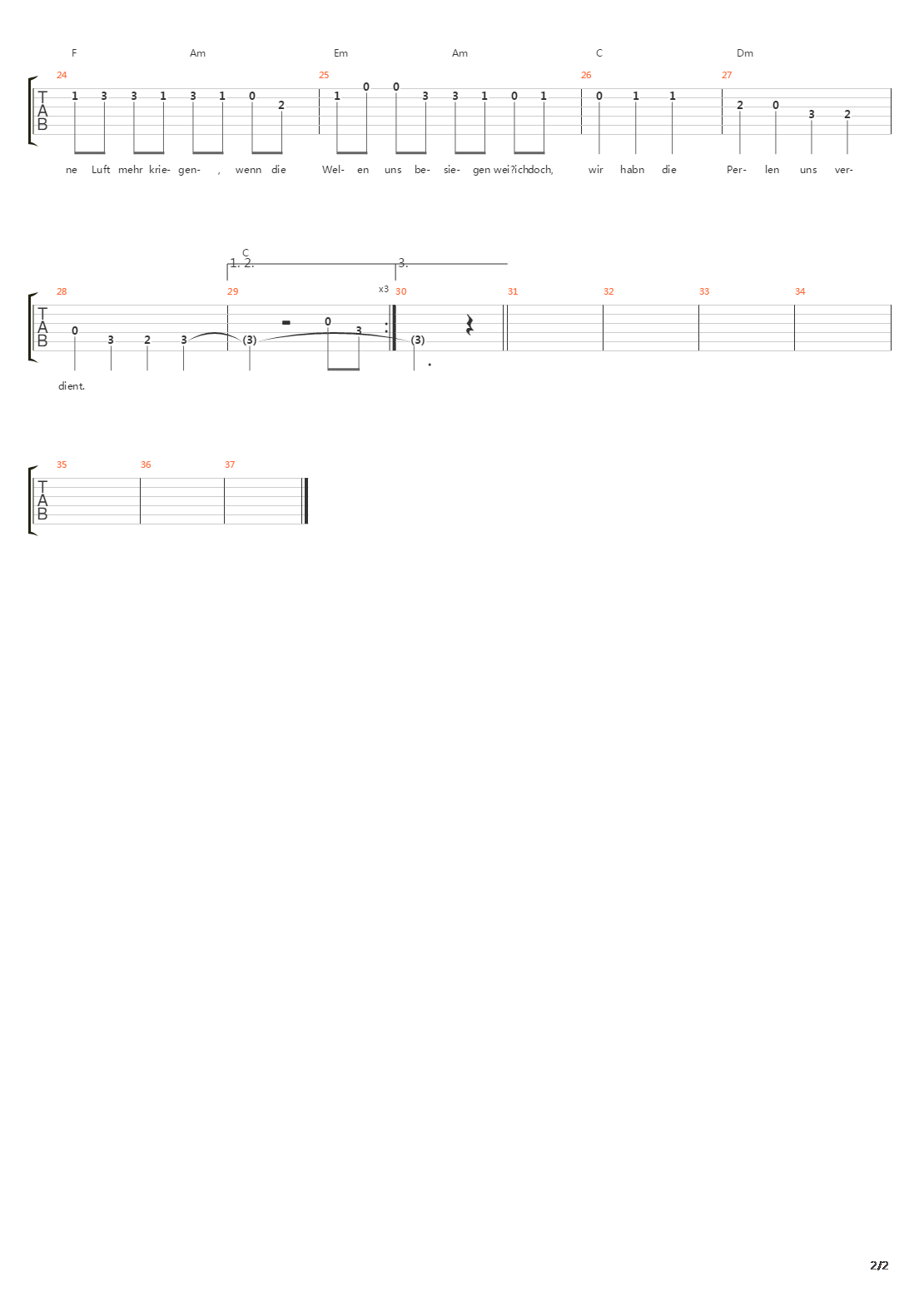 Perlentaucher吉他谱