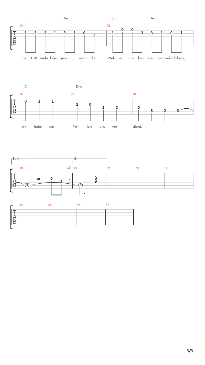 Perlentaucher吉他谱