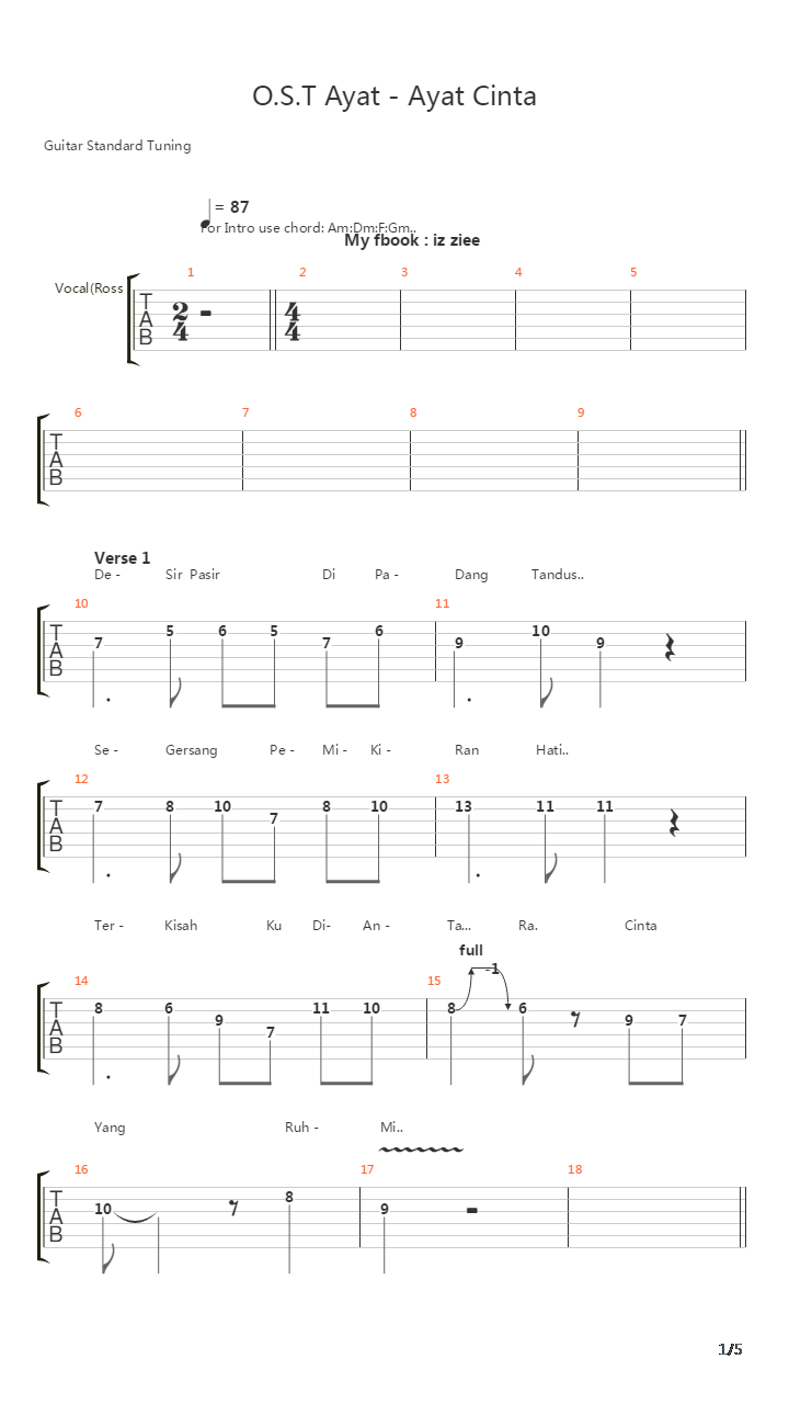Ayat-ayat Cinta吉他谱