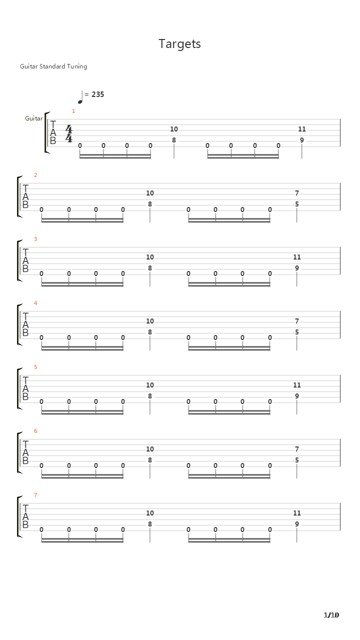 Targets吉他谱