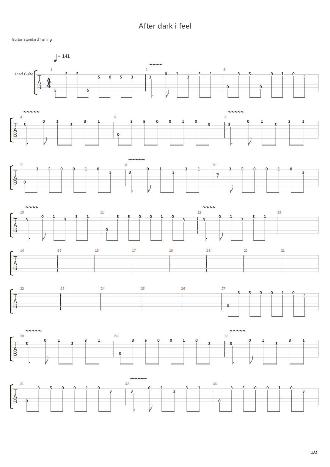 After Dark I Feel吉他谱