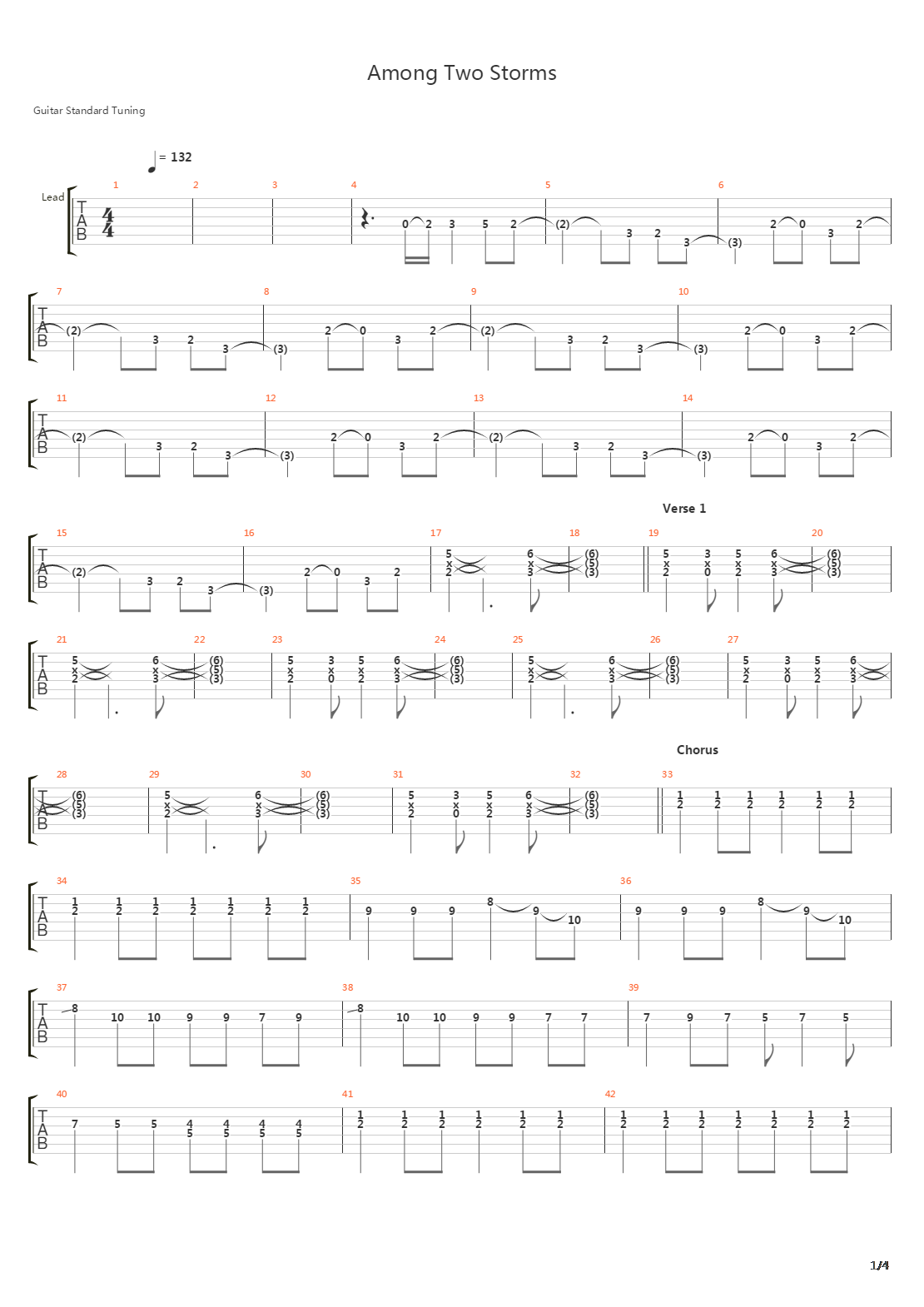 Among Two Storms吉他谱