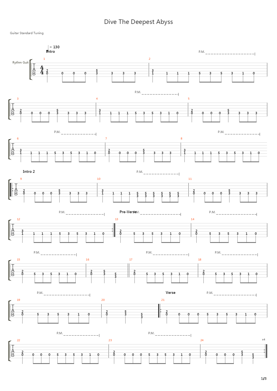 Dive The Deepest Abyss吉他谱
