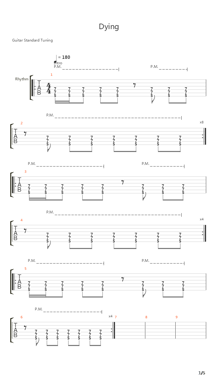Dying吉他谱