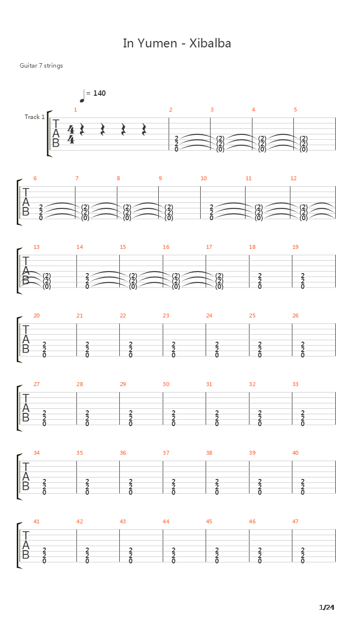In Yumen Xibalba吉他谱