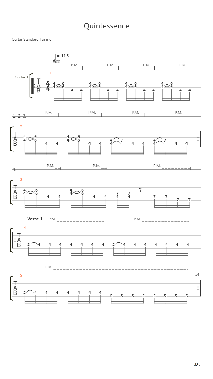 Quintessence吉他谱