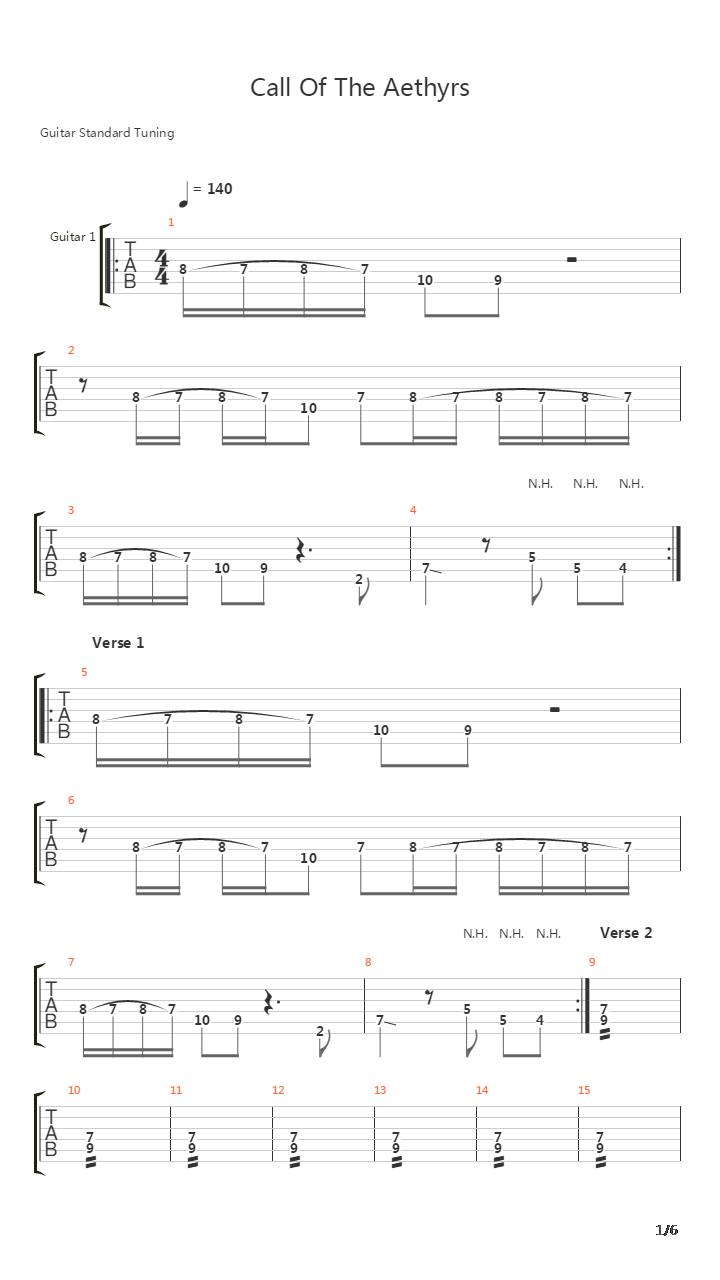 The Call Of The Aethyrs吉他谱