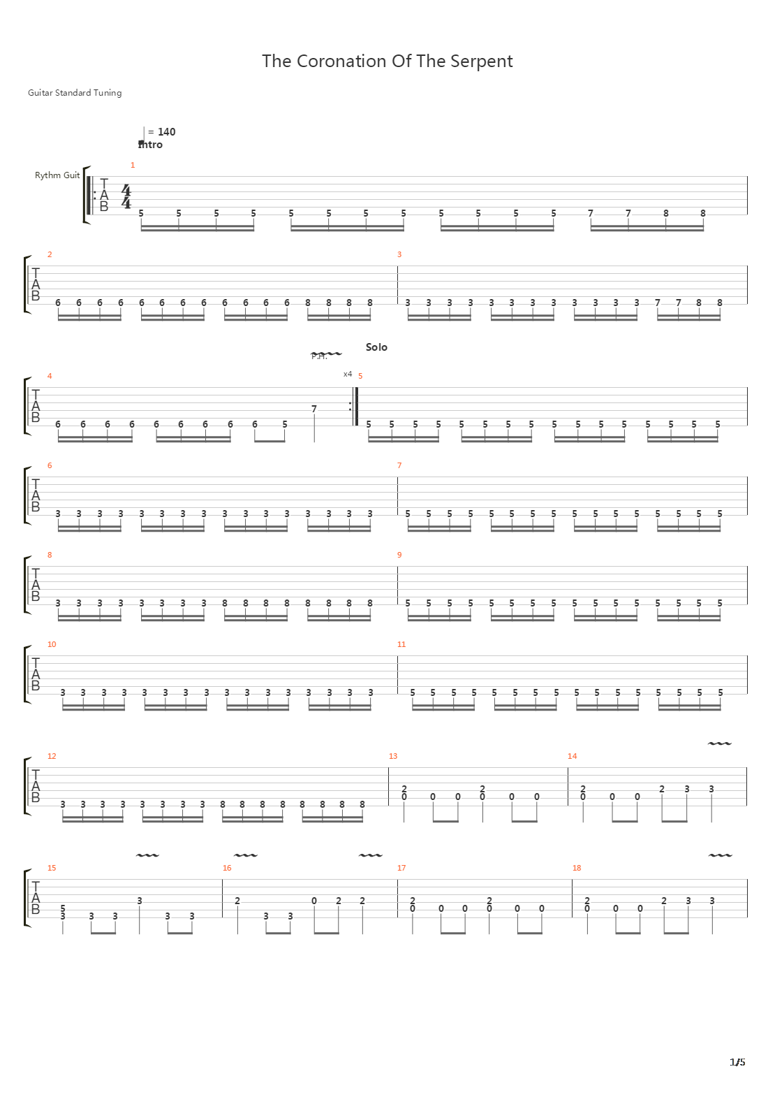 The Coronation Of The Serpent吉他谱