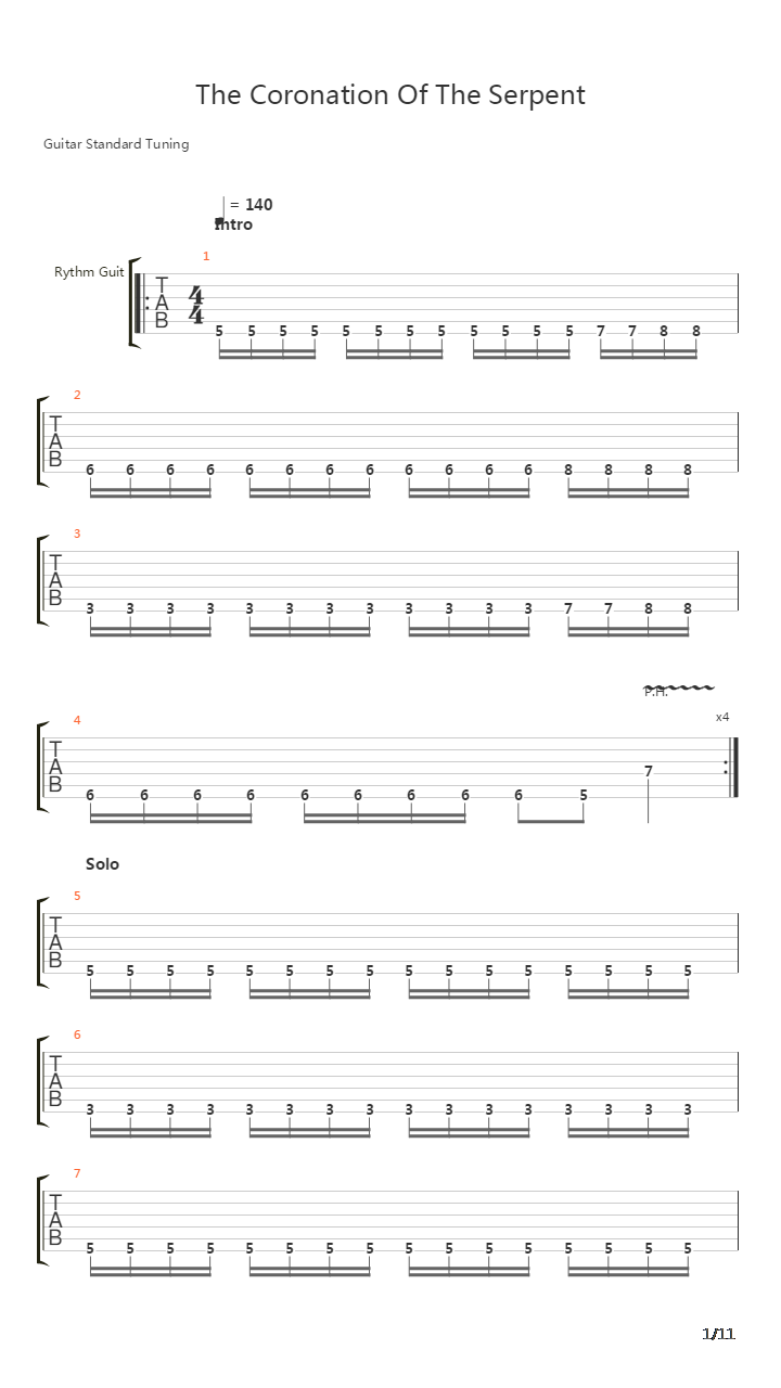 The Coronation Of The Serpent吉他谱