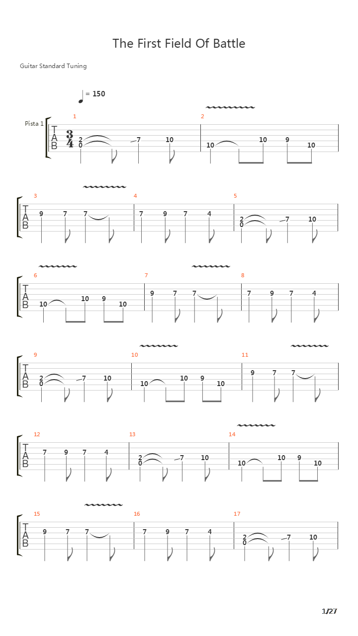 The First Field Of The Battle吉他谱