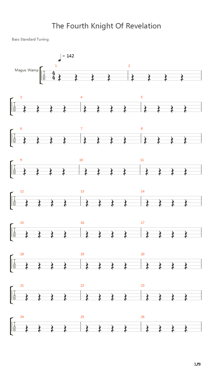 The Fourth Knight Of Revelation吉他谱