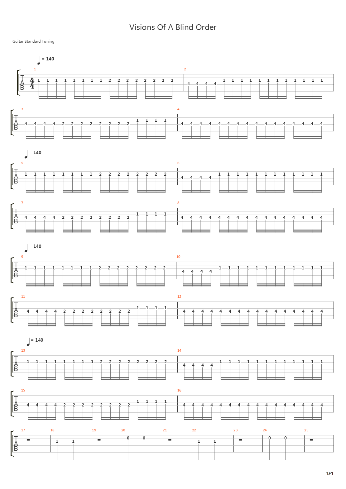 Visions Of A Blind Order吉他谱
