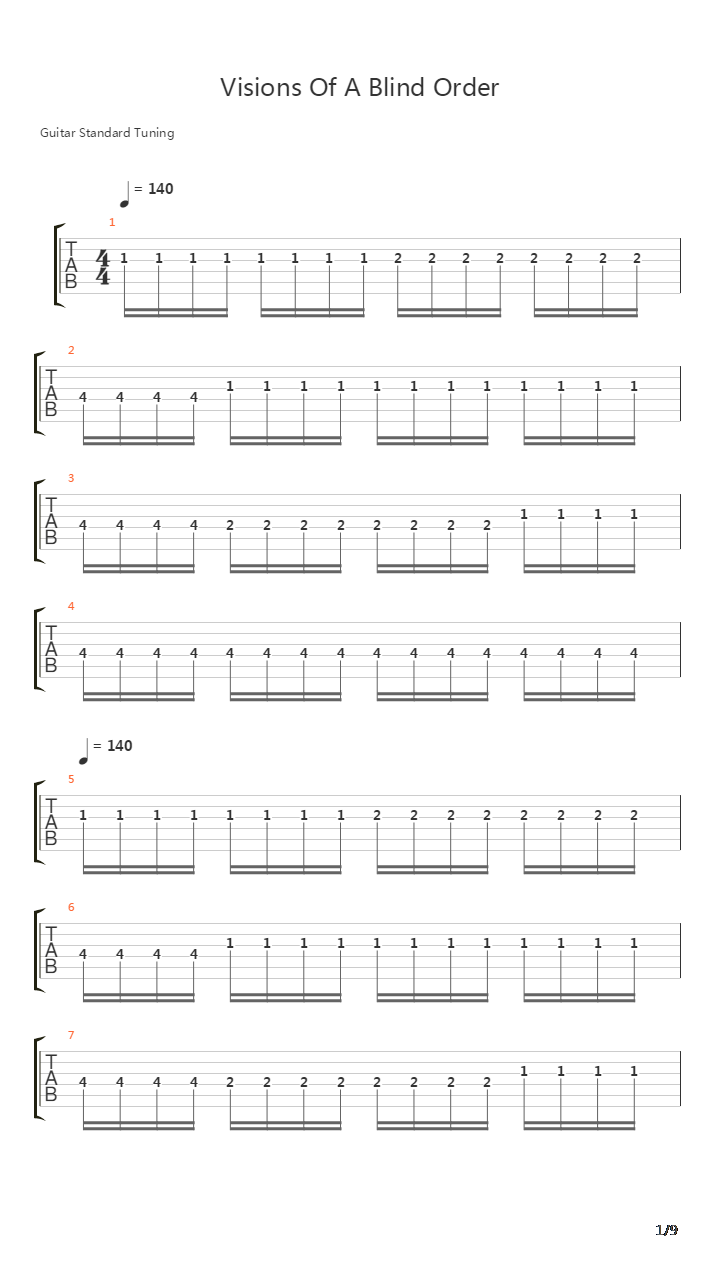 Visions Of A Blind Order吉他谱