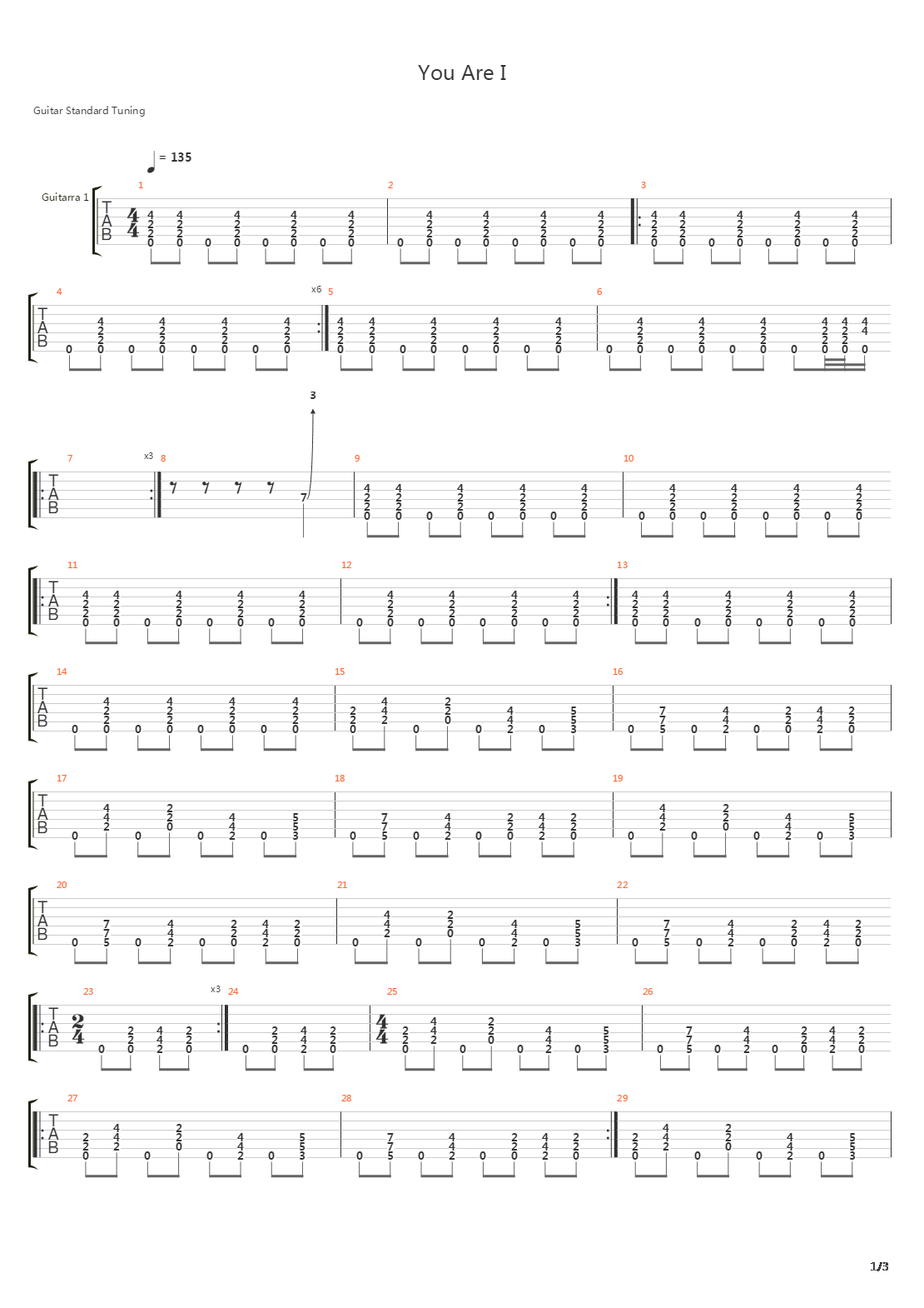 You Are I吉他谱