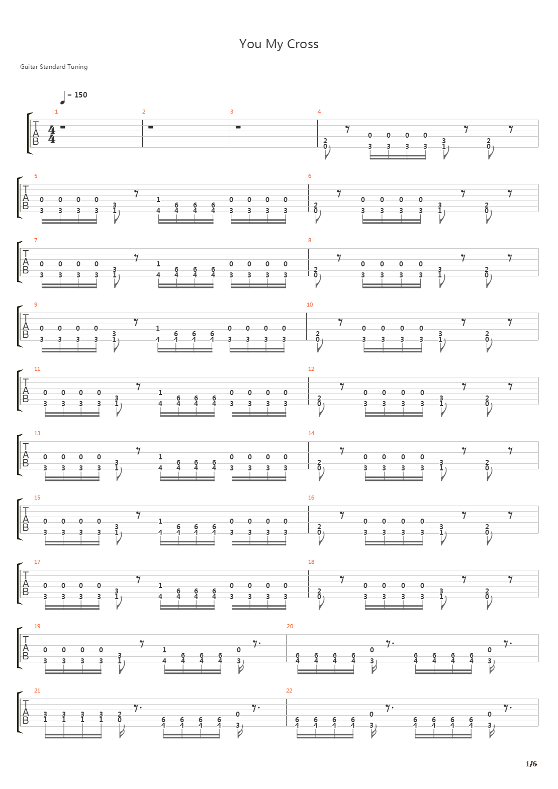 You My Cross吉他谱