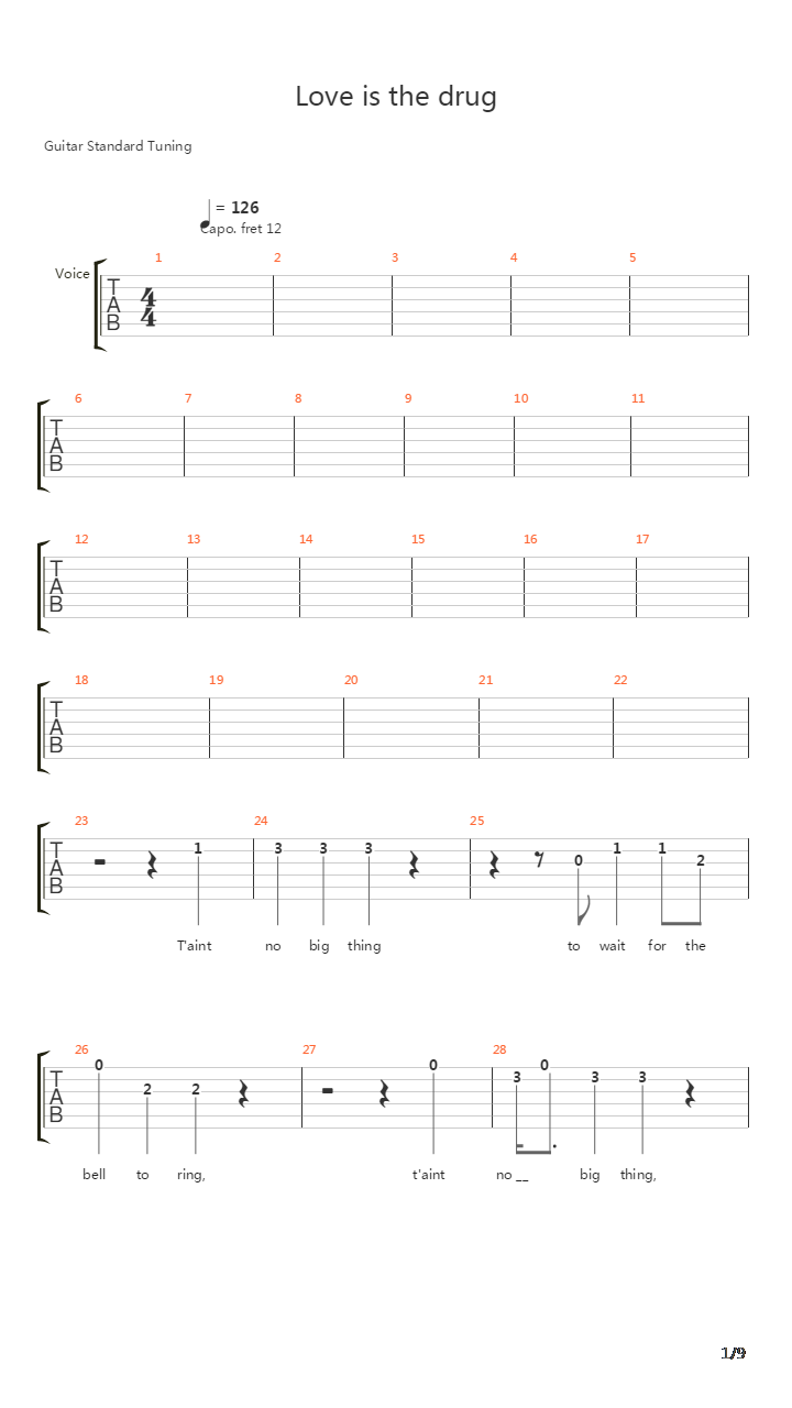 Love Is The Drug吉他谱