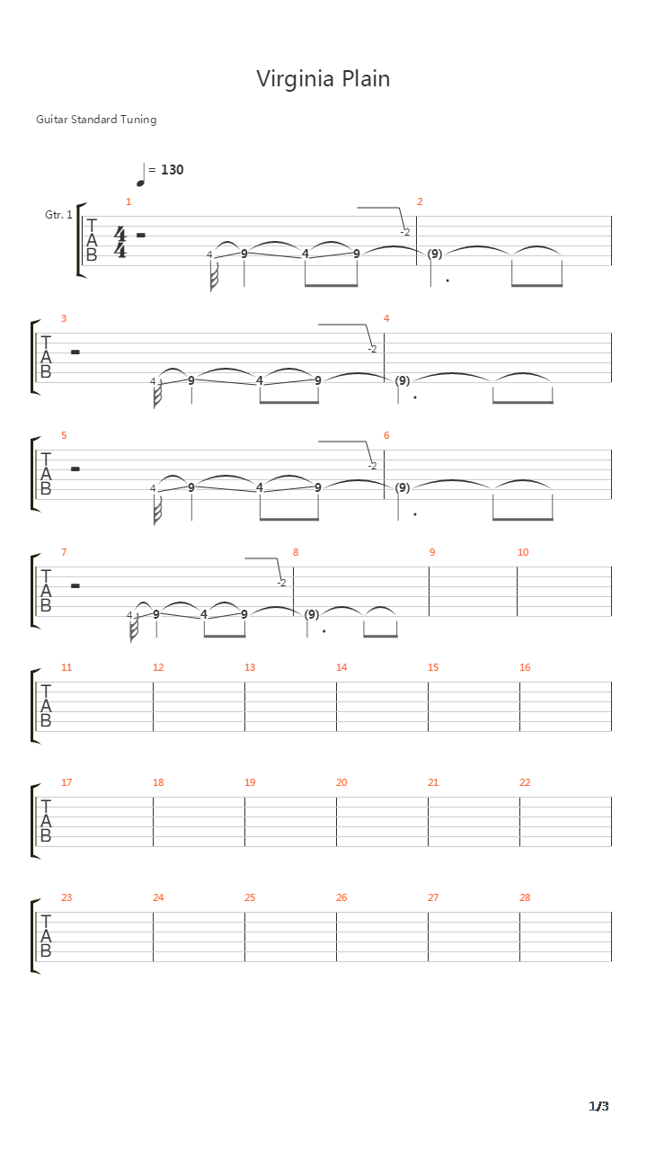 Virginia Plain吉他谱