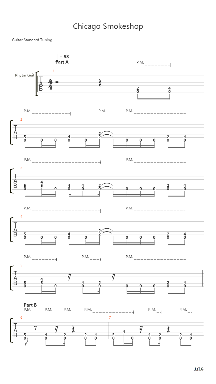 Chicago Smokeshop吉他谱