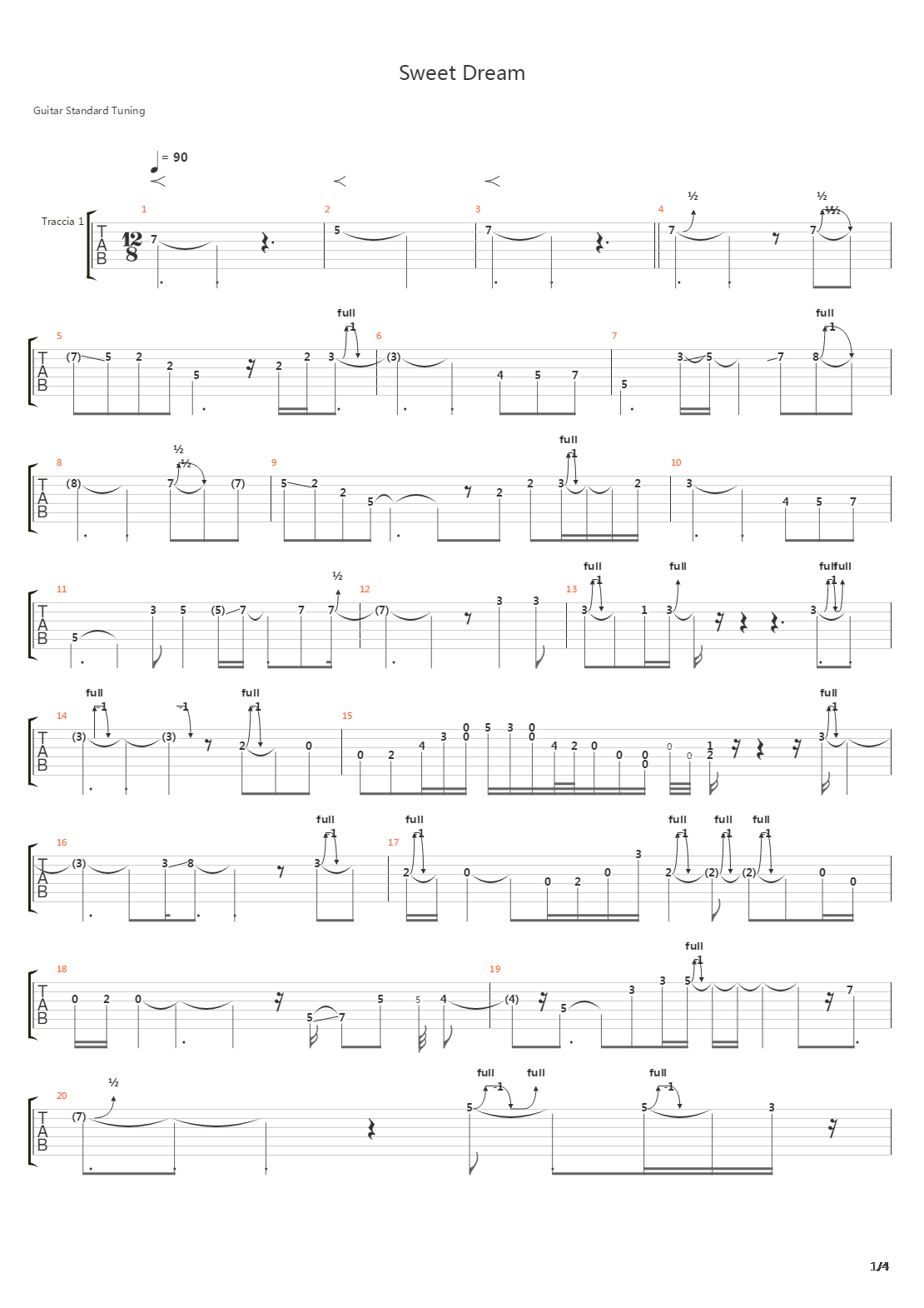 sweetdreams吉他谱图片