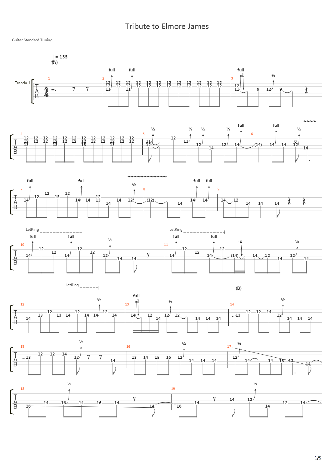 Tribute To Elmore James吉他谱