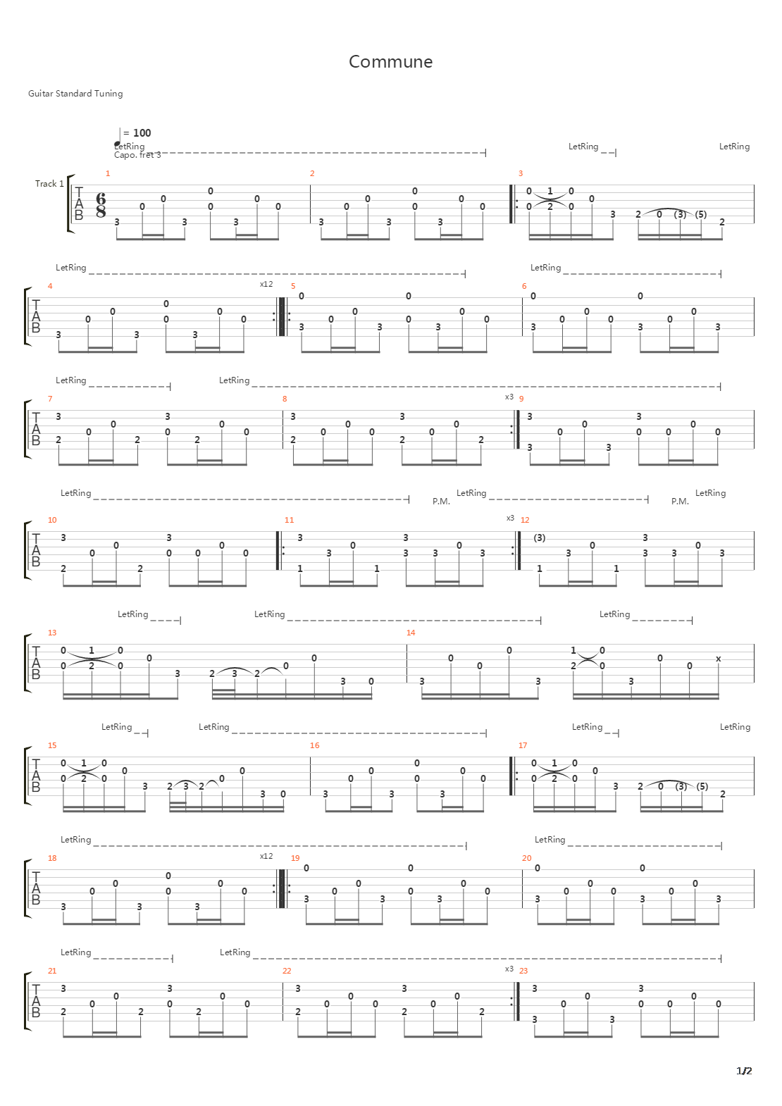 Commune吉他谱