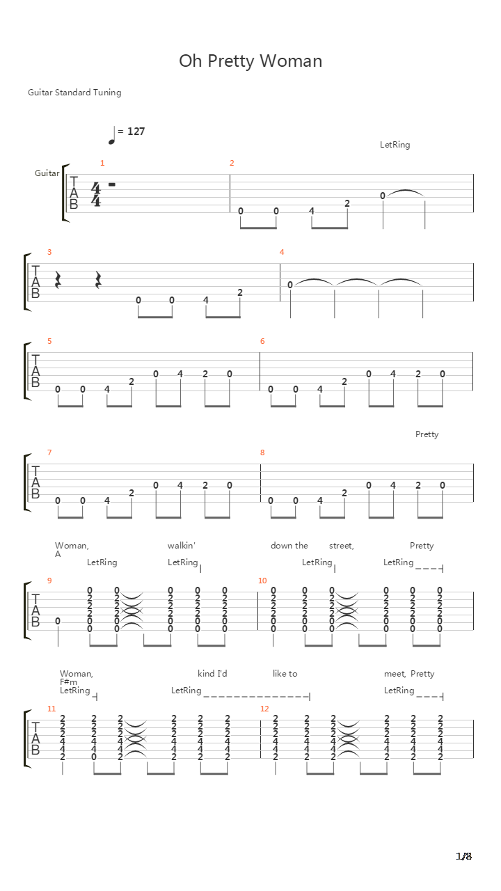 Pretty Woman吉他谱