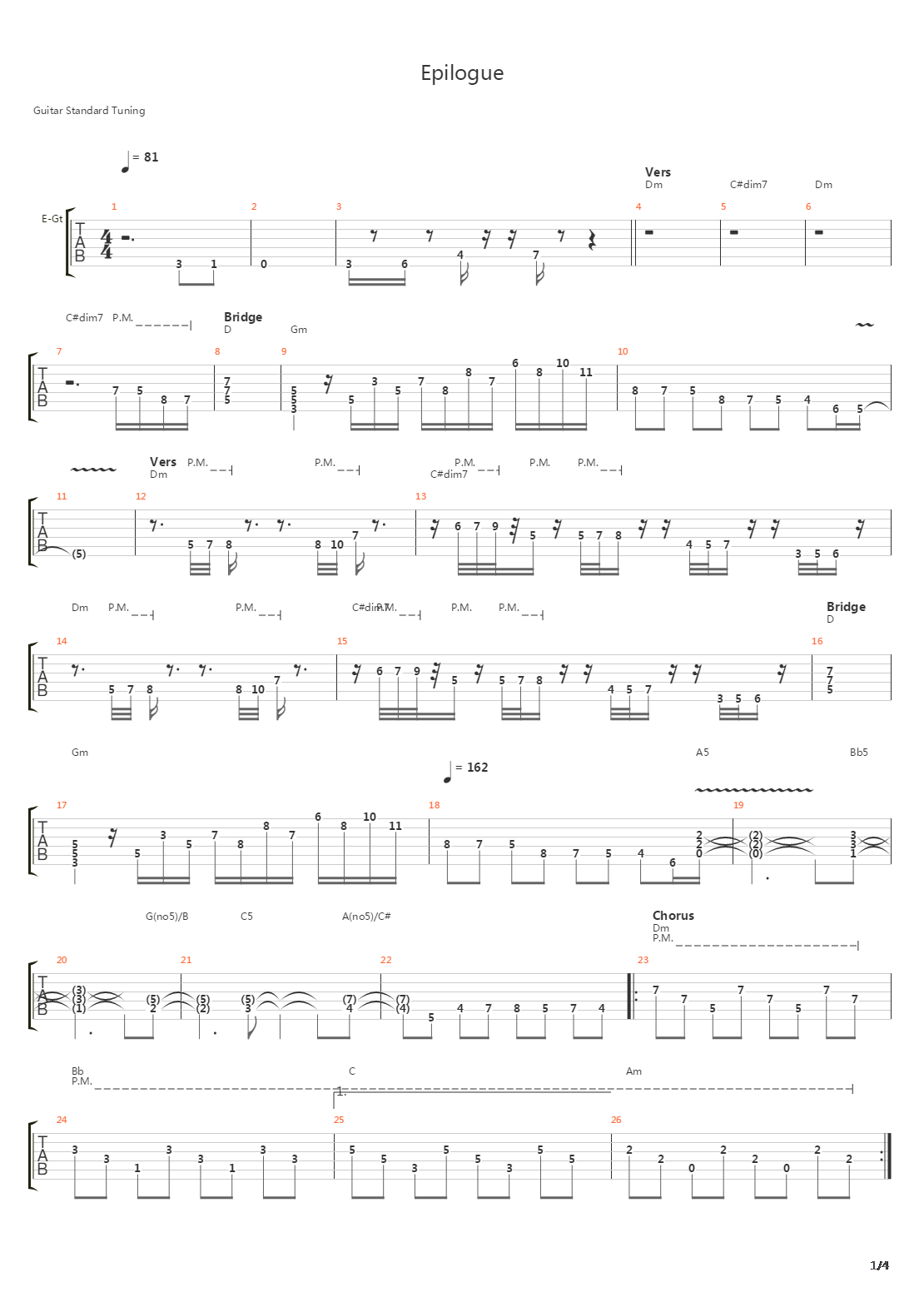 Epilogue吉他谱