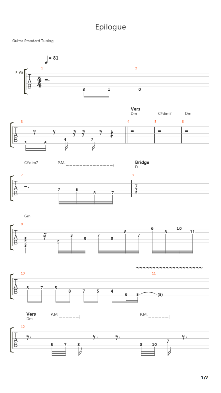 Epilogue吉他谱