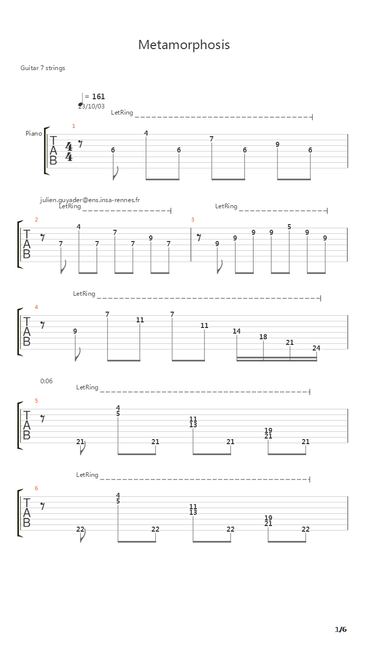 Metamorphosis吉他谱