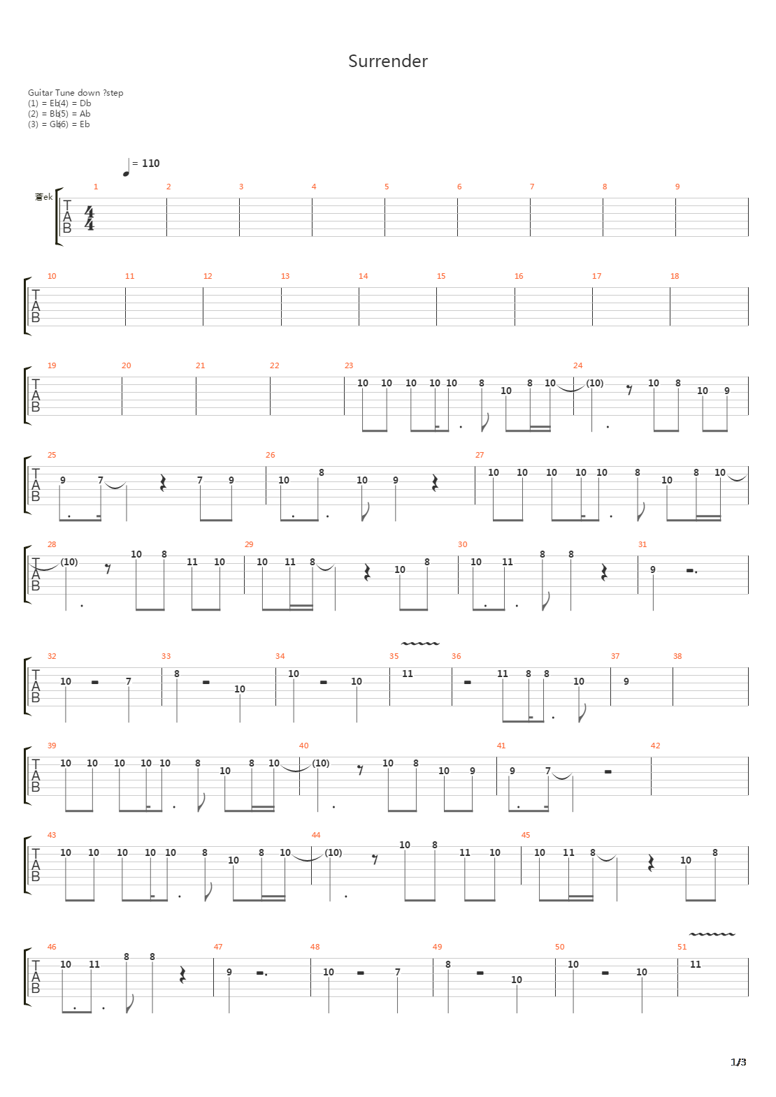 Surrender吉他谱