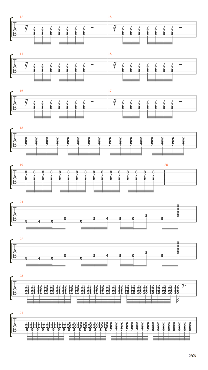The End吉他谱