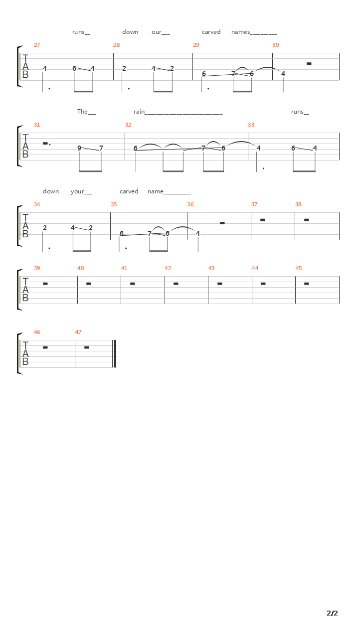 The Rain吉他谱
