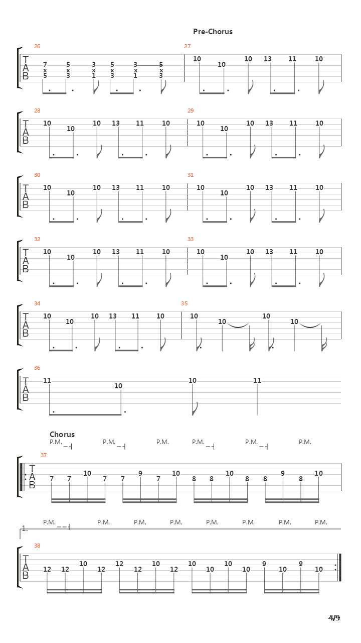 Above Me吉他谱