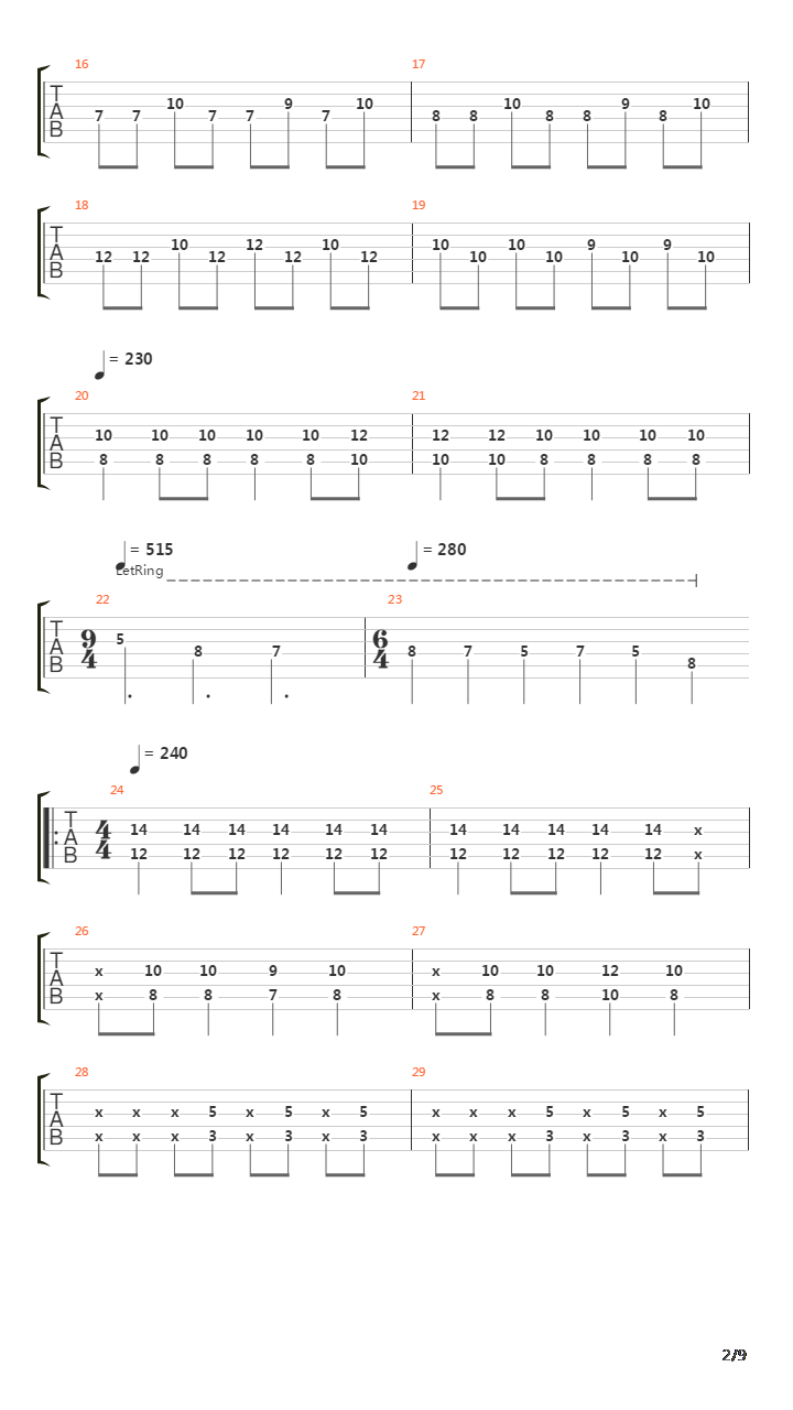 Above Me吉他谱