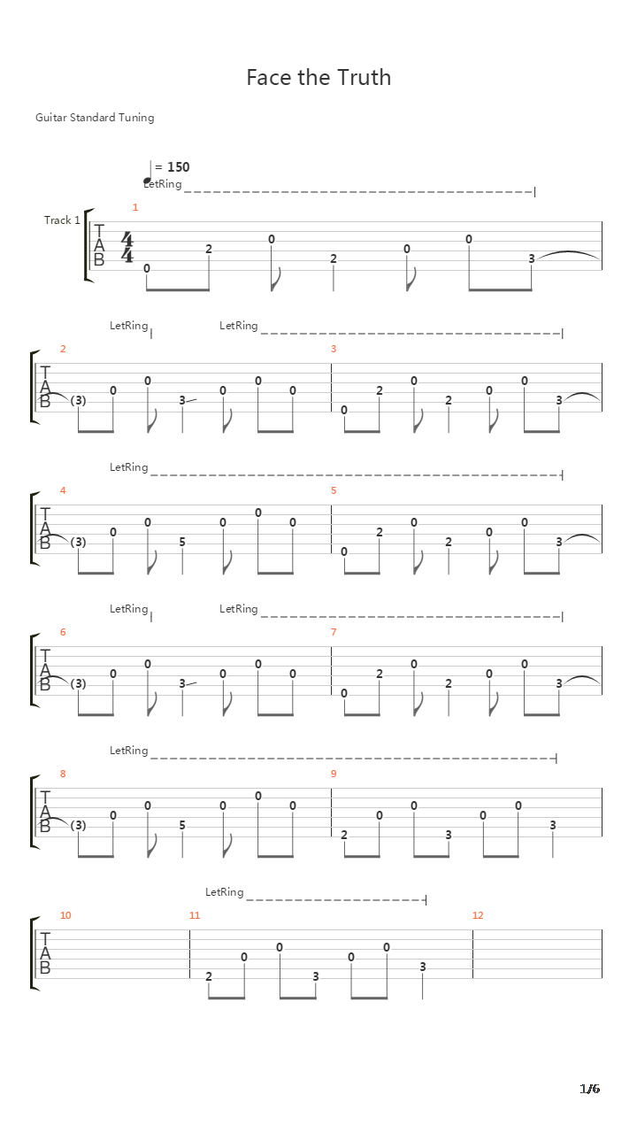 Face The Truth吉他谱