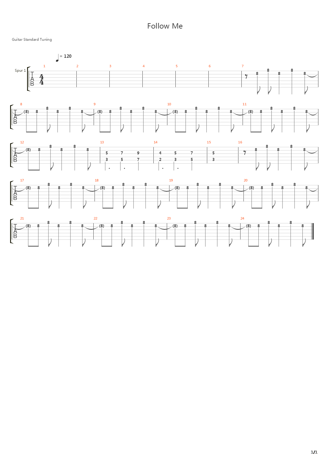 Follow Me吉他谱