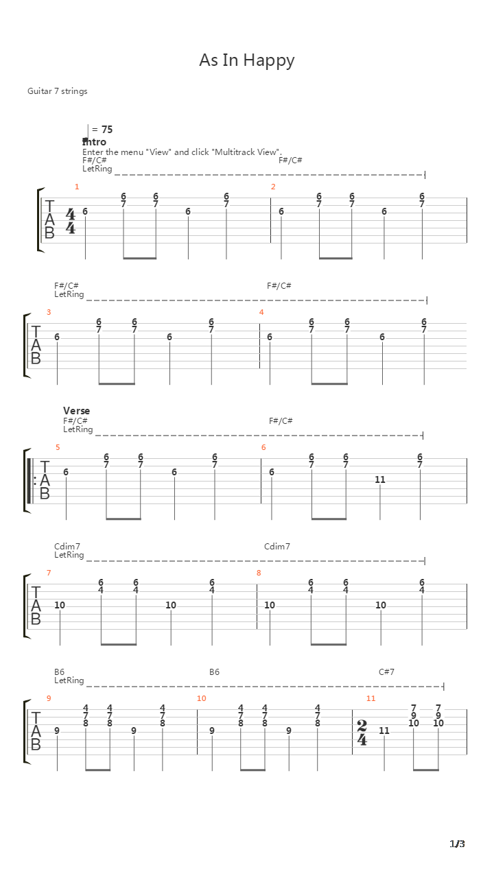 As In Happy吉他谱