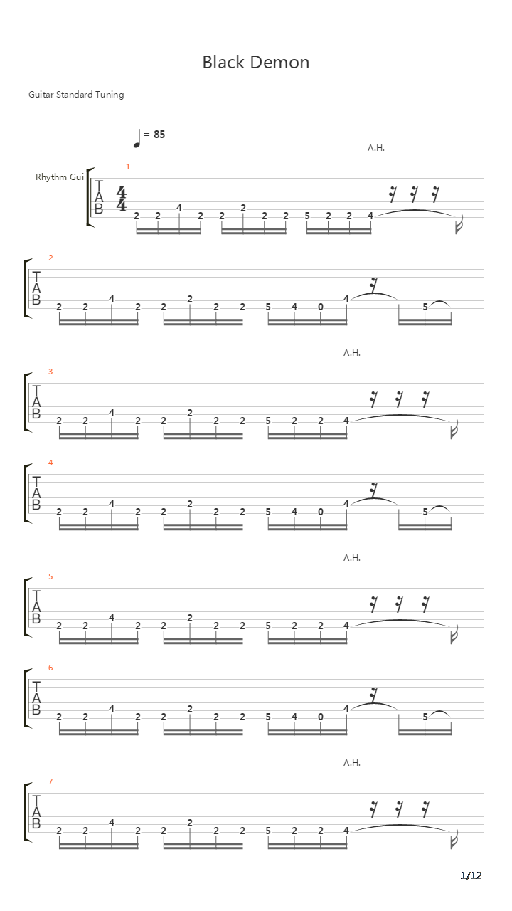Black Demon吉他谱