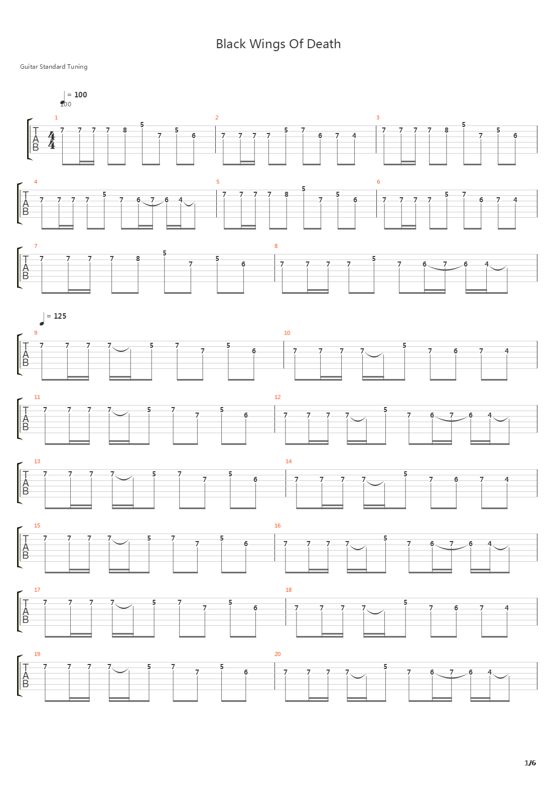 Black Wings Of Death吉他谱